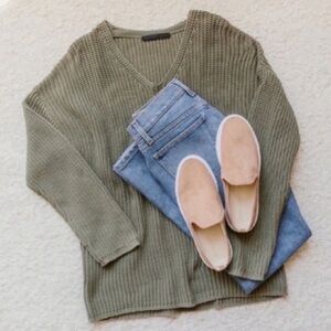 Jenni Kayne Cotton Cabin Sweater in Sage Size S